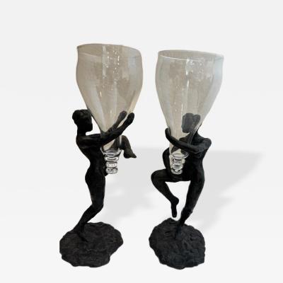 Pair of LaRoche Bronze Female Figures