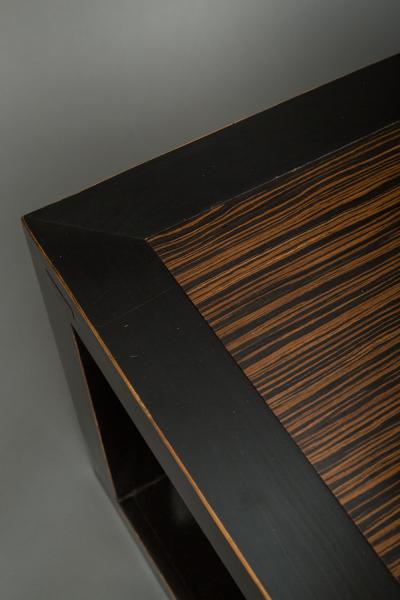 Pair of Lacquer Zebrawood Cubes