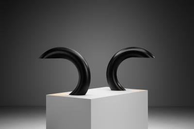 Pair of Lacquered Metal Table Lamps by Alfredo Bianchi Italy 1970s