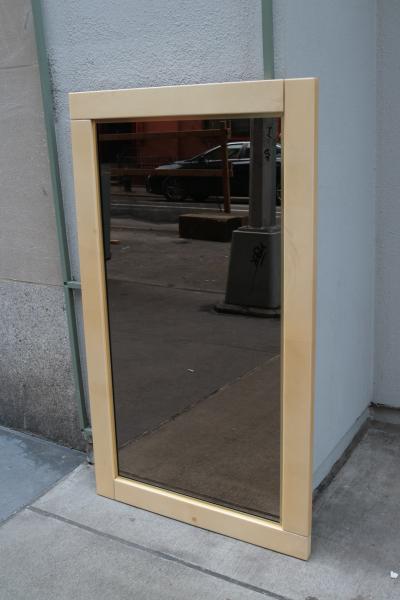 Pair of Lacquered Parchment Mirrors