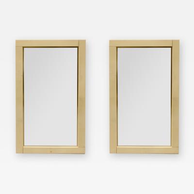 Pair of Lacquered Parchment Mirrors