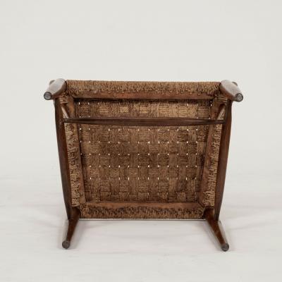 Pair of Ladder Back Braid Rush Seat Armchairs Attributed to Paolo Buffa
