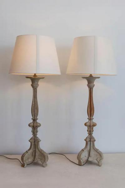 Pair of Lamps 18th Century French Candlesticks