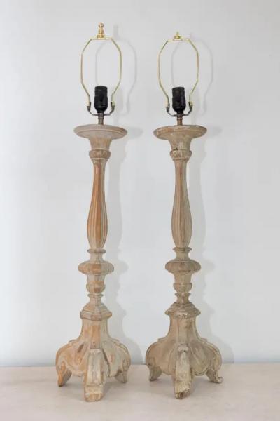 Pair of Lamps 18th Century French Candlesticks
