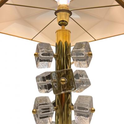 Pair of Lamps Geometric Shade and Murano Cubes