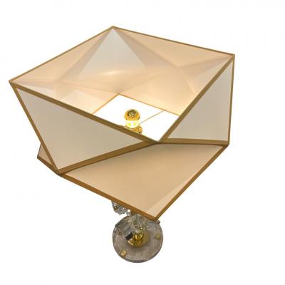 Pair of Lamps Geometric Shade and Murano Cubes