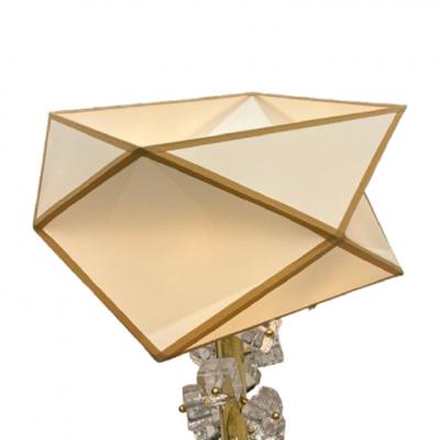 Pair of Lamps Geometric Shade and Murano Cubes