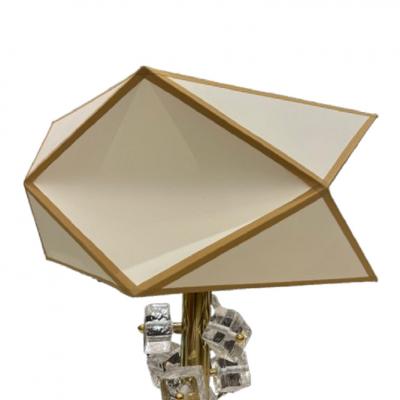 Pair of Lamps Geometric Shade and Murano Cubes