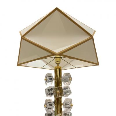 Pair of Lamps Geometric Shade and Murano Cubes