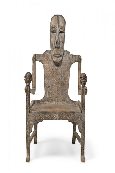 Pair of Large African Figural Rootwood Armchairs