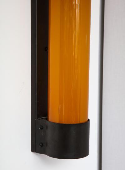 Pair of Large Amber Glass Sconces by Savoy Studios 4 Pairs Available 