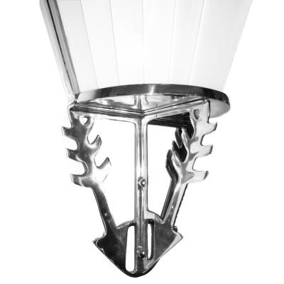Pair of Large American Art Deco Theater Sconces with White Glass Inserts