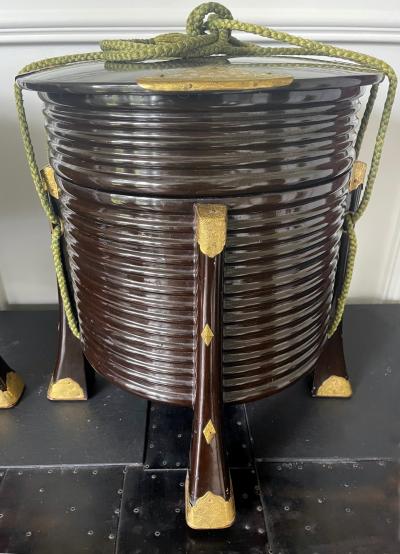 Pair of Large Antique Japanese Hokai Lacquer Boxes