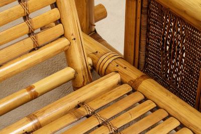 Pair of Large Bamboo Pagode Lounge Armchairs