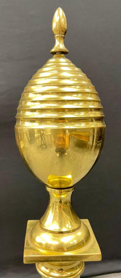 Pair of Large Bronze Georgian Style Andirons