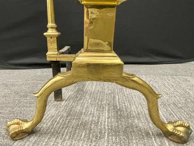 Pair of Large Bronze Georgian Style Andirons