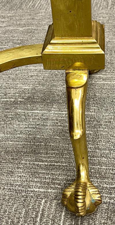 Pair of Large Bronze Georgian Style Andirons