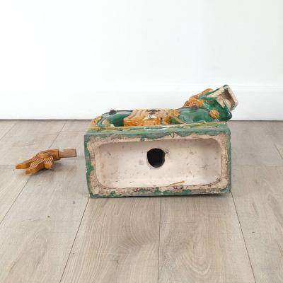 Pair of Large Chinese Sancai Pottery Foo Dogs 20th century or earlier