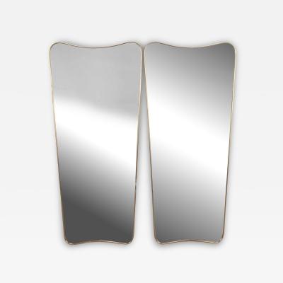 Pair of Large Contemporary Italian Brass Mirrors