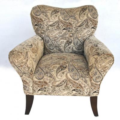 Pair of Large Contemporary Wing Back Chairs