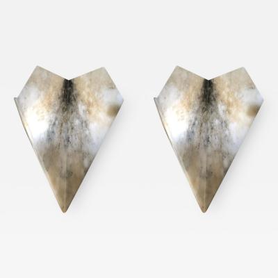 Pair of Large Custom Italian Modern Neoclassical Alabaster Wall Sconces