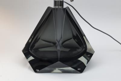 Pair of Large Diamond Faceted Grey Lamps Contemporary