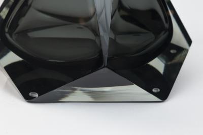 Pair of Large Diamond Faceted Grey Lamps Contemporary