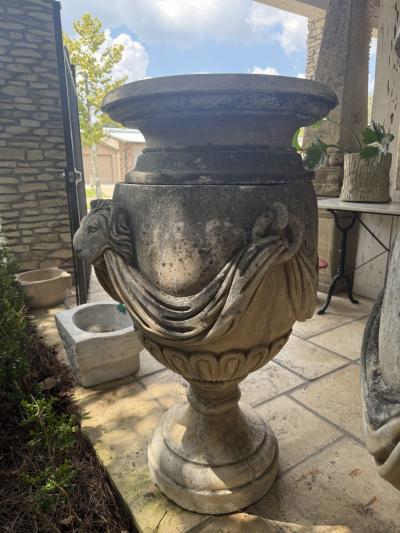Pair of Large English 19th Century Urns from a Train Station