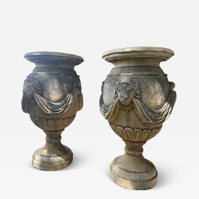 Pair of Large English 19th Century Urns from a Train Station