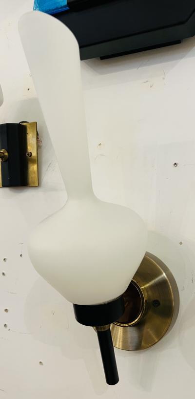 Pair of Large French Mid Century 1950s Wall Lamps