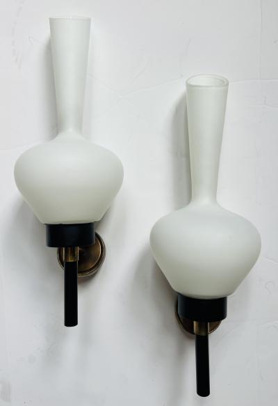 Pair of Large French Mid Century 1950s Wall Lamps