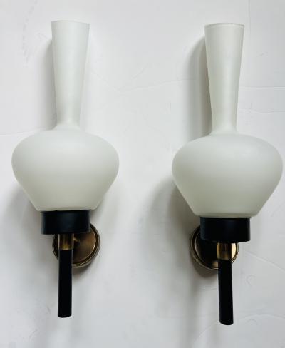 Pair of Large French Mid Century 1950s Wall Lamps