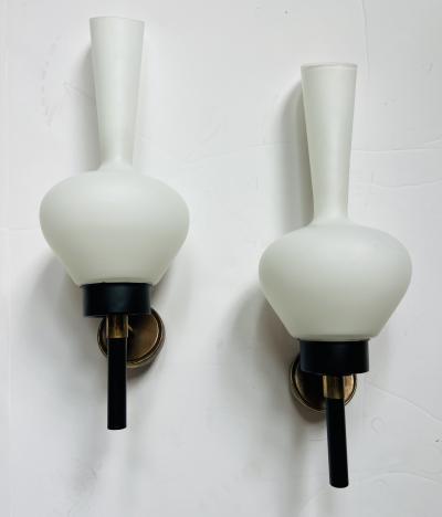 Pair of Large French Mid Century 1950s Wall Lamps