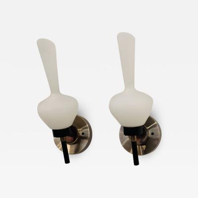 Pair of Large French Mid Century 1950s Wall Lamps