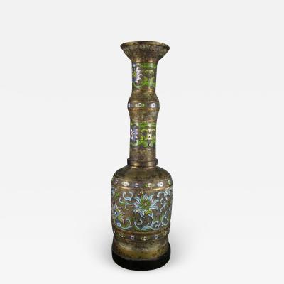 Pair of Large Gilt Bronze and Cloisonne Urn Table Lamps