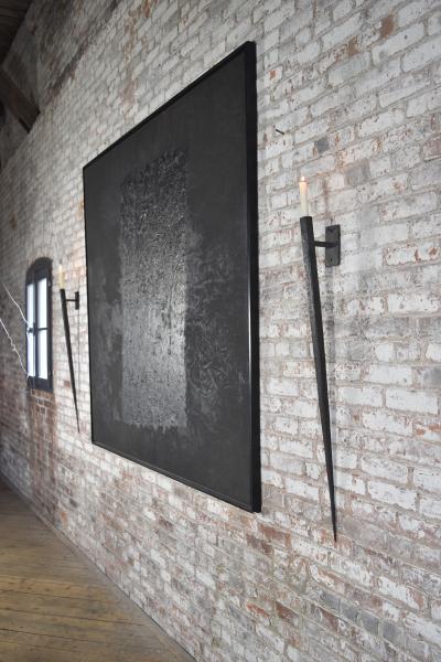 Pair of Large Hand Made Wrought Iron Wall Sconces