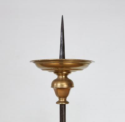 Pair of Large Iron and Bronze Torcheres