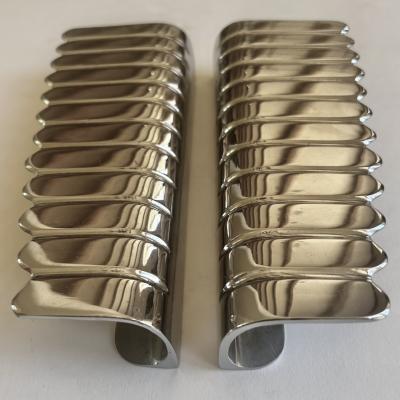 Pair of Large Italian 1950s Chrome Door Handles