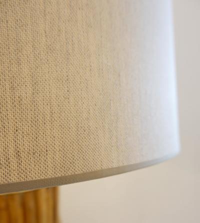 Pair of Large Italian Brass Bamboo Table Lamps