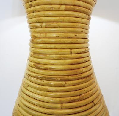 Pair of Large Italian Contemporary Brass Bamboo Table Lamps