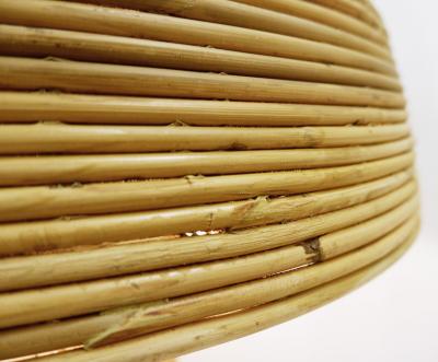 Pair of Large Italian Contemporary Brass Bamboo Table Lamps