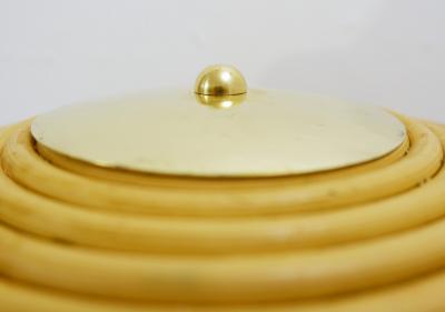 Pair of Large Italian Contemporary Brass Bamboo Table Lamps