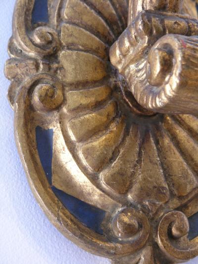 Pair of Large Italian Gilt wood wall sconces