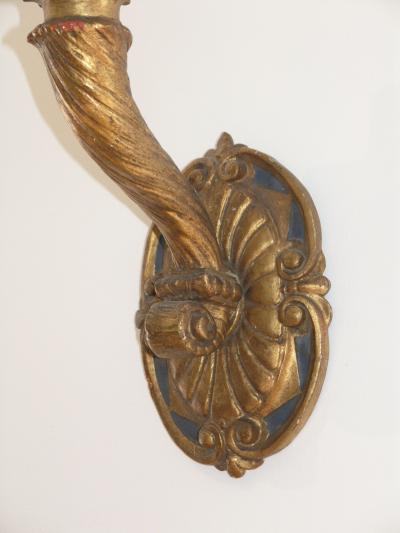 Pair of Large Italian Gilt wood wall sconces