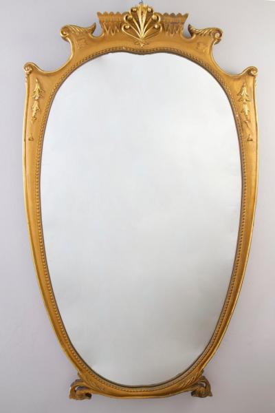 Pair of Large Italian Midcentury Gilt wood Mirror 1950