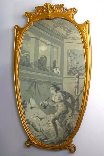 Pair of Large Italian Midcentury Gilt wood Mirror 1950