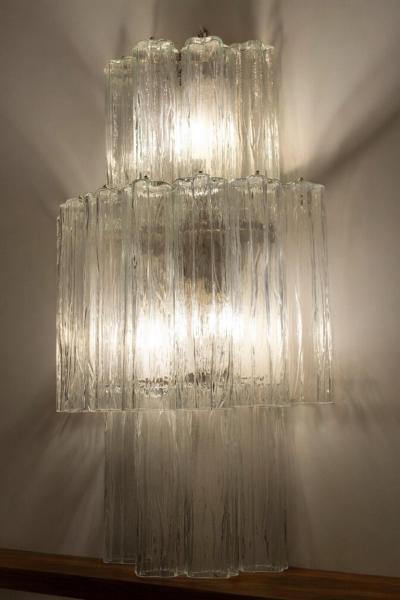 Pair of Large Italian Murano Glass Sconces or Wall Lights 1990