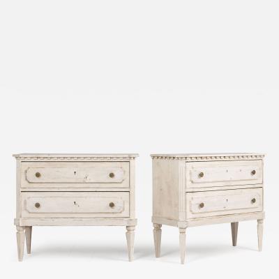 Pair of Large Italian Neoclassical Style Painted Bedside Commodes