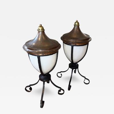 Pair of Large Lanterns From The Middlesex Hospital London W1 England