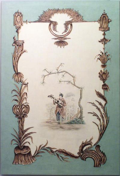Pair of Large Louis XV Oil Painting of Chinoiserie Genre Scenes
